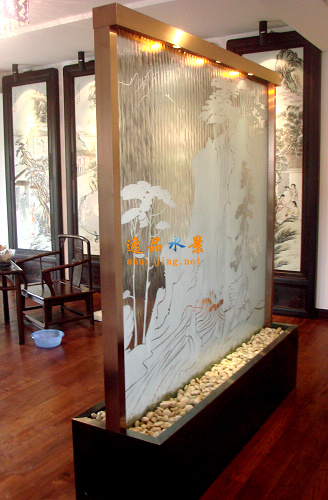 室内艺术玻璃水幕墙1291图片